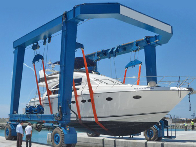 yacht boat crane
